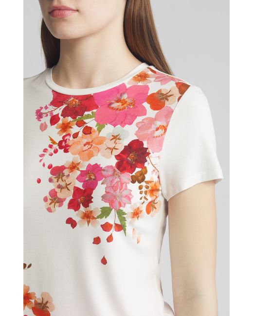 Ted Baker Pink Bellary Floral Placed Print Top