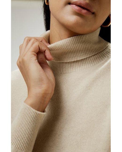 LILYSILK Natural Pure Cashmere Turtleneck Sweater