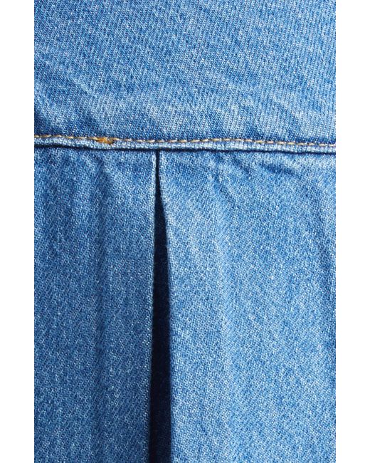 PAOLINA RUSSO Blue Print Denim Miniskirt