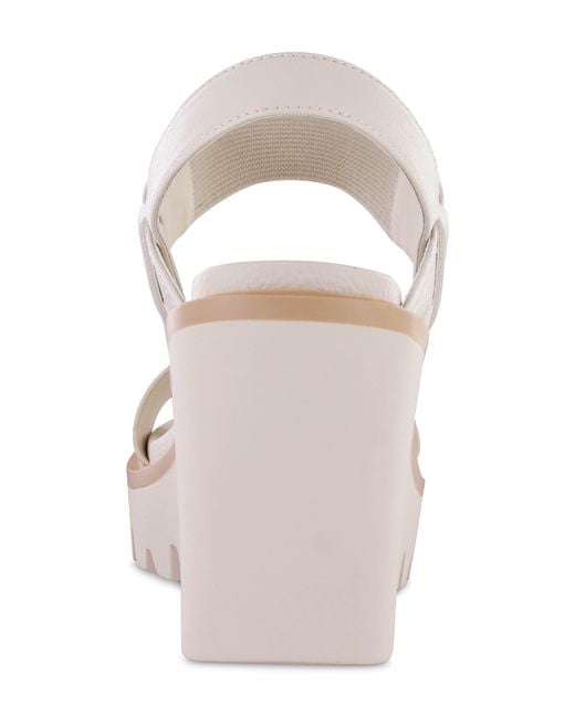MIA White Ciji Wedge Platform Slingback Sandal