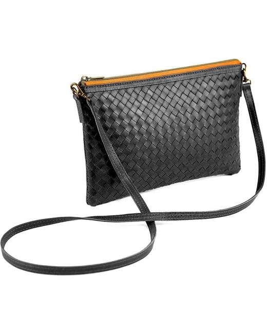 Deux Mains Women's Gray Woven Crossbody Bag