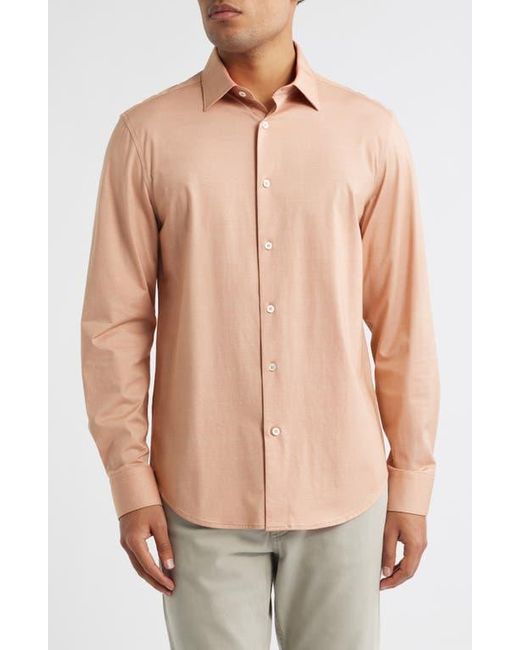 Bugatchi Pink Jimmy Ooohcotton Solid Button-Up Shirt for men
