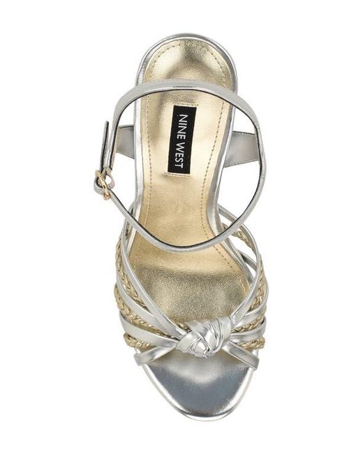 Nine West Metallic Waser Ankle Strap Platform Sandal