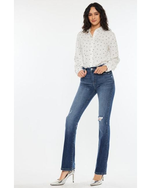 Kancan Blue Brooklyn Essentials High Rise Skinny Bootcut Jeans