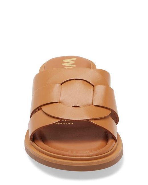 Wonders Brown Leather Slide Sandal