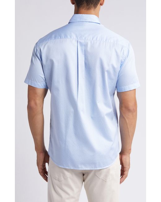 Peter Millar White Cloud Surfer Floral Medallion Short Sleeve Cotton Button-up Shirt for men