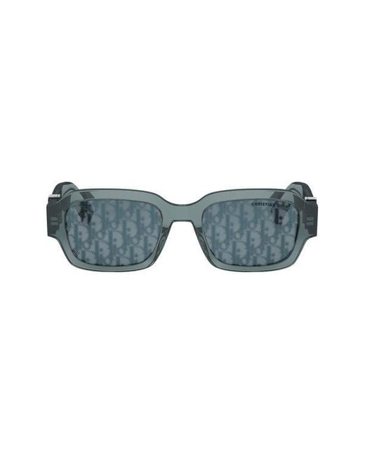 Dior Blue Oblique S2I 52Mm Rectangular Sunglasses for men