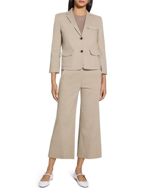 Theory Natural Linen Blend Shrunken Blazer