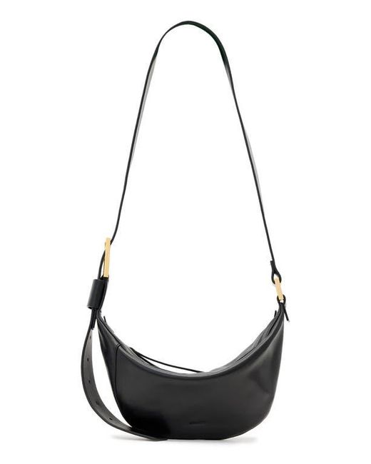 AllSaints Black Luna Leather Crossbody Bag