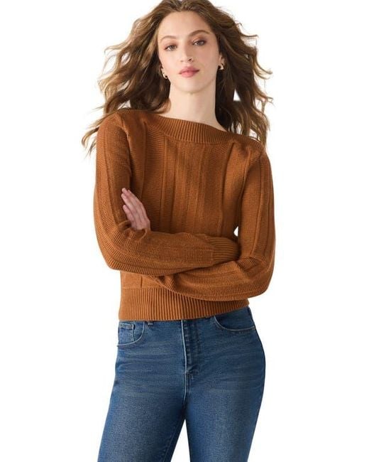 Steve Madden Blue Serra Boat Neck Sweater
