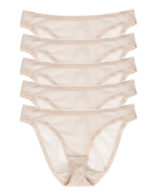 On Gossamer Natural 5-Pack Mesh Hip Bikinis