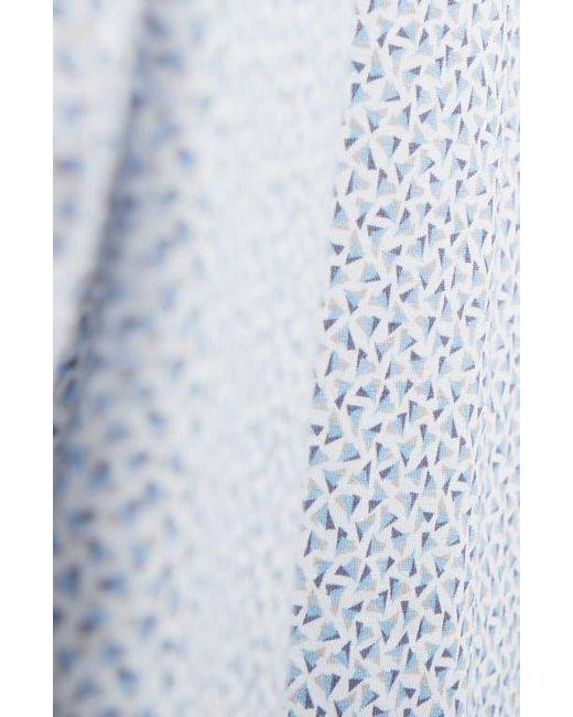 Bugatchi Blue Miles Ooohcotton Geo Print Short Sleeve Button-Up Shirt for men