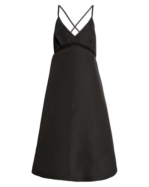 Sacai Black Double Face Silk & Cotton Dress