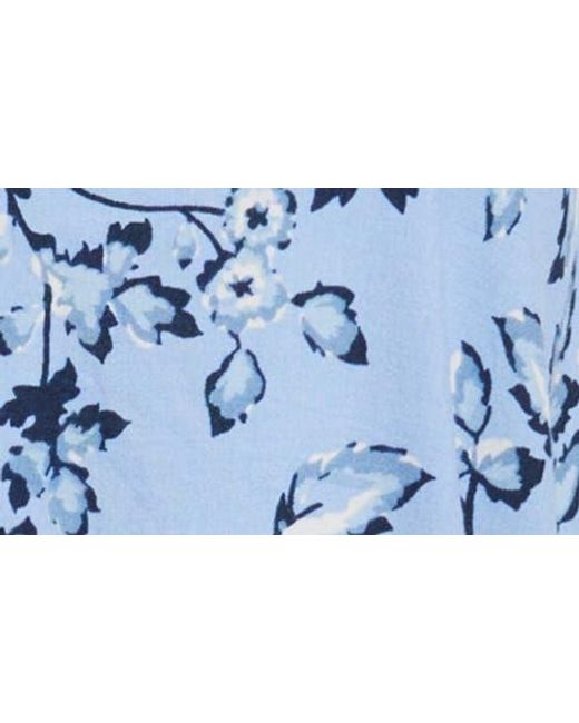 Beach Lunch Lounge Blue Atlas Print Sleeveless Tiered Dress