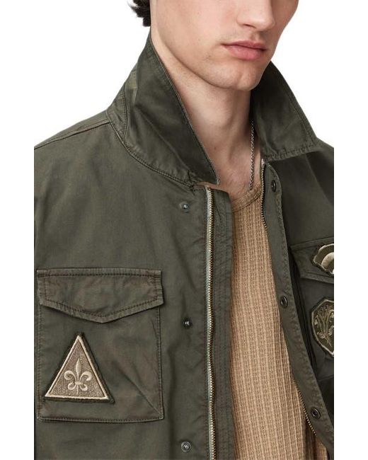 John Varvatos Green Kade Patch Field Jacket for men