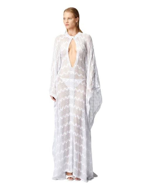 Missoni White Long Cover-Up Caftan