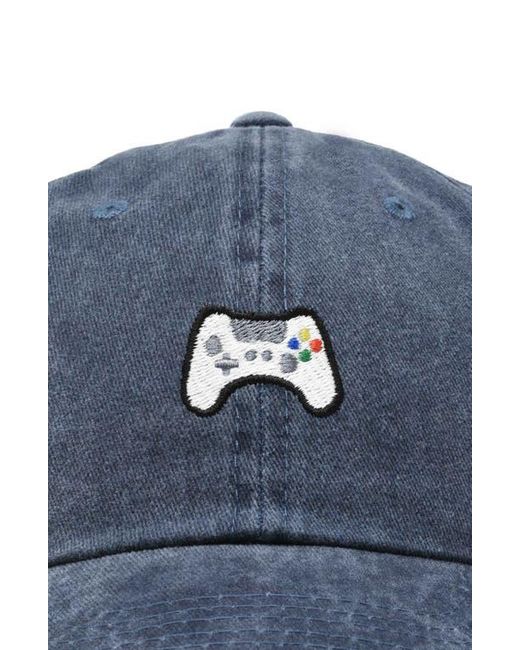 Alix Blue Game Controller Embroidered Hat for men