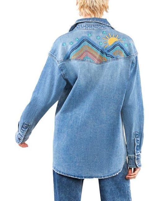 BILLY T Blue Weekend Warrior Embroidered Button-Up Shirt