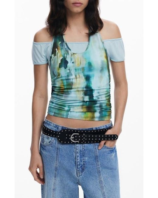 Desigual Blue Halter Neck Top