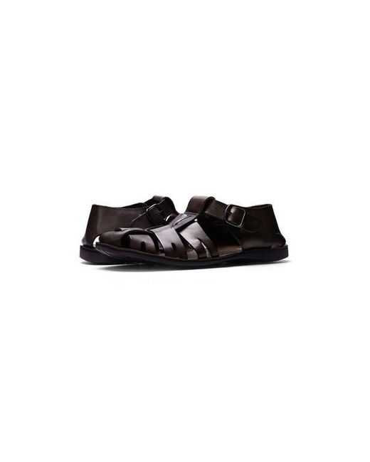 A. Veer Black Santorini Fisherman Sandal for men