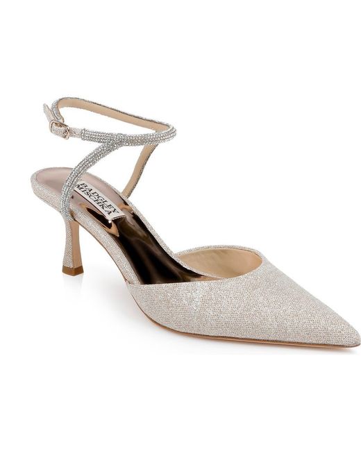 Badgley Mischka Metallic Autumn Pointed Toe Ankle Strap Pump