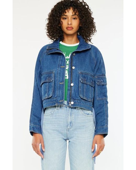 Kancan Blue Jailene Denim Windbreaker Jacket