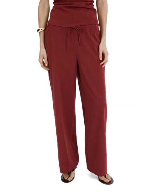Mango Red Drawstring Pants
