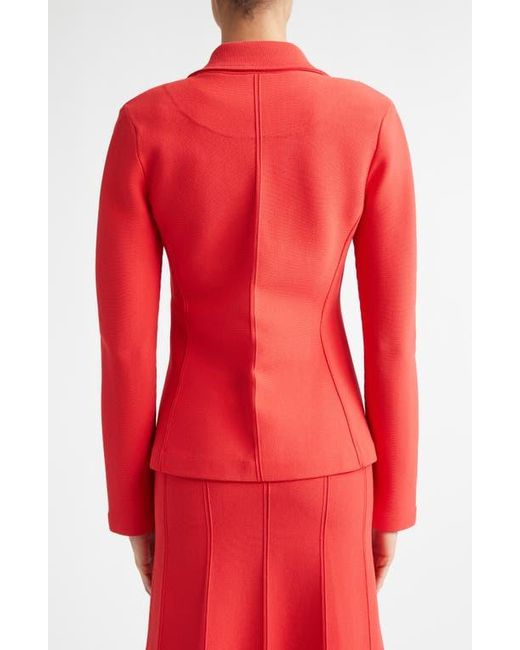St. John Red Adele Valley Fitted Sweater Jacket