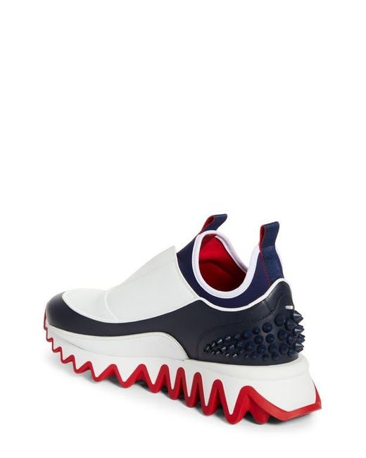 Christian Louboutin White Sharkyloub Spikes Slip-On Sneaker for men