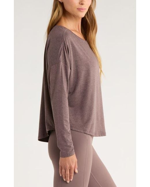 Zella Purple Restore Soft Long Sleeve Relaxed T-Shirt