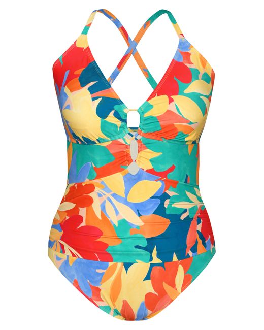 La Blanca Fantasy Resort Laceup Onepiece Swimsuit in Blue Lyst