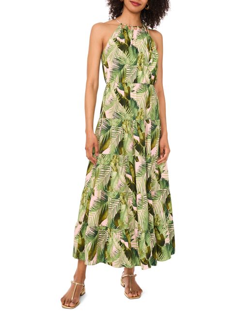 vince camuto green dress nordstrom Printed Halter A-line in SID-D28829