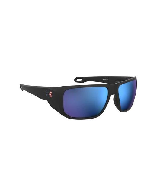 Under Armour Blue Attack 2 63Mm Wrap Sunglasses for men