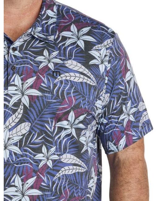 TravisMathew Fit By DXL Blue Big & Tall Featherweight Bay Polo Shirt for men