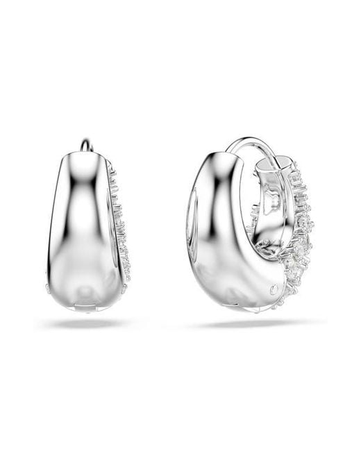 Swarovski Metallic Sublima Crystal Huggie Hoop Earrings