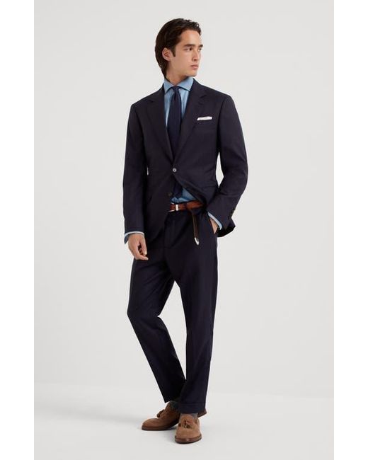 Brunello Cucinelli Blue Formal Fit Trousers for men