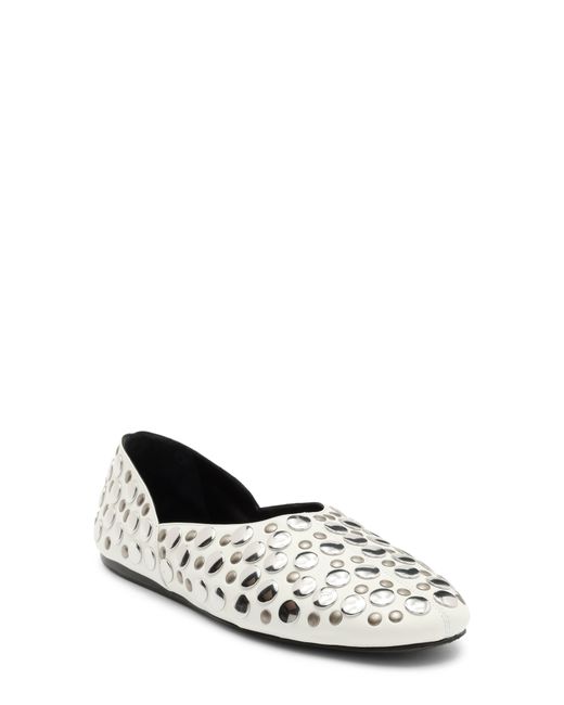 Khaite White Jane Stud Ballet Flat