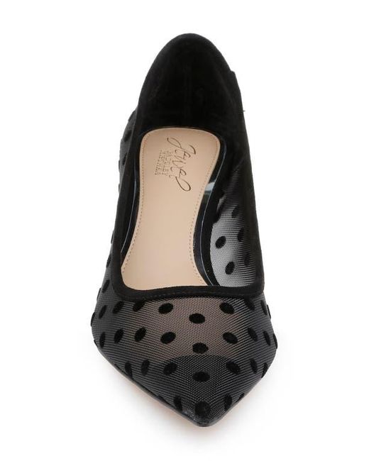 Badgley Mischka Black Elena Pointed Cap Toe Pump