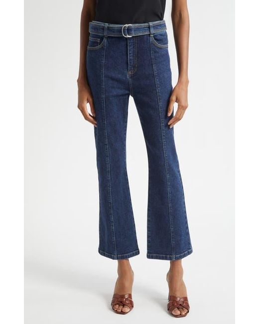 Cinq À Sept Women's Blue Madi Belted Kick Flare Jeans