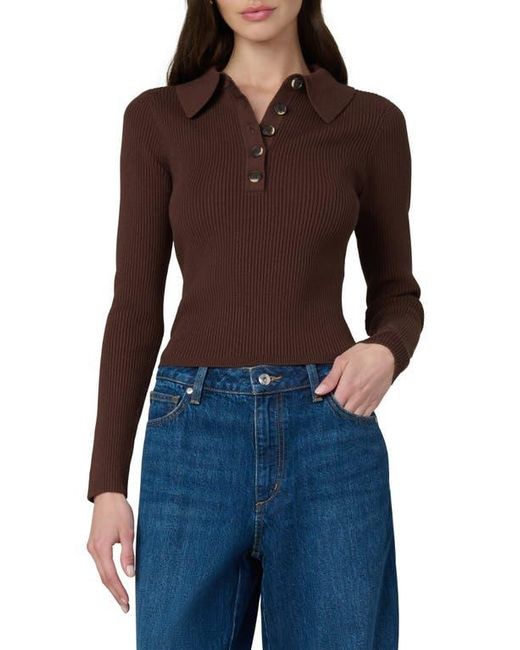 Joe's Jeans Blue The Lisa Crop Rib Polo Sweater