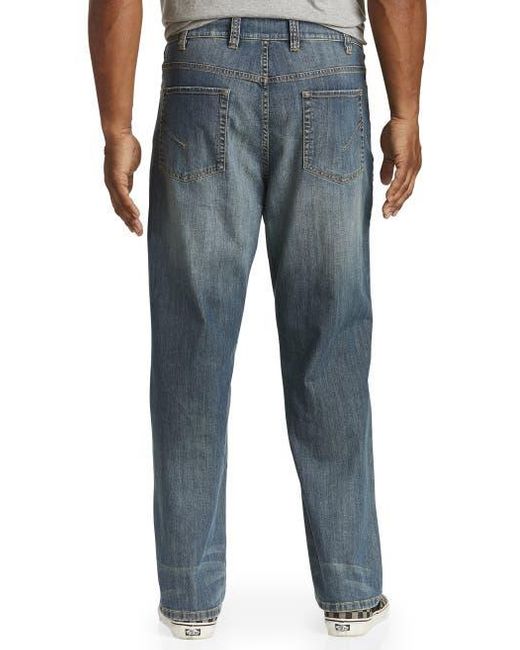 True Nation by DXL Blue Big & Tall Relaxed-Fit Stretch Jeans for men