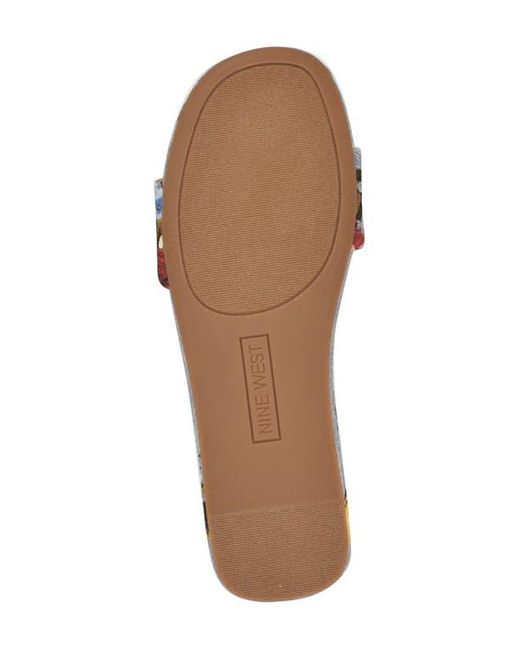 Nine West White Lolipop Slide Sandal