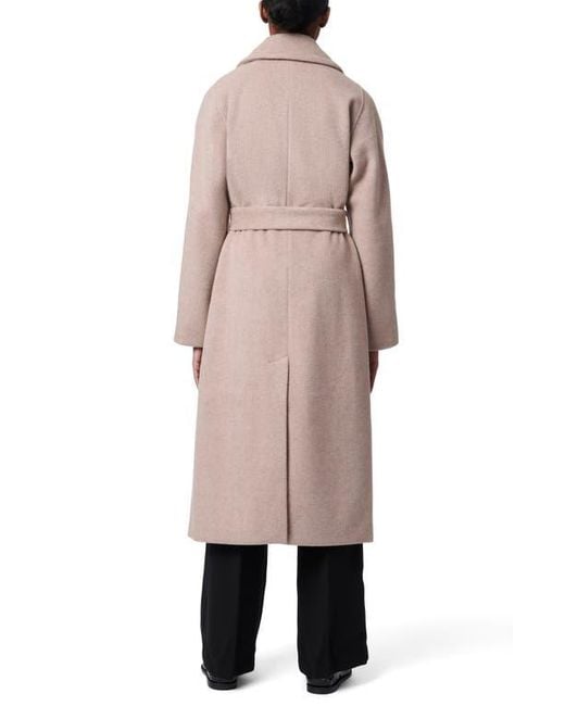 Bernardo Natural Double Breasted Belted Coat