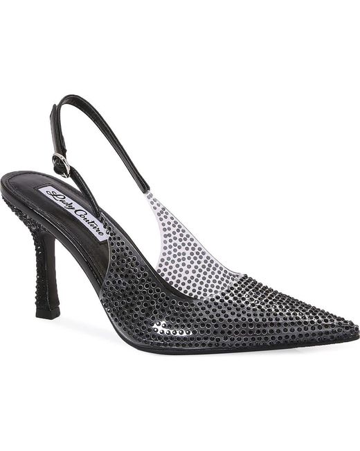 Lady Couture Metallic Clear Rhinestone Slingback Pump