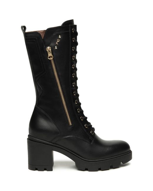 Nero Giardini Black Platform Zip Boot
