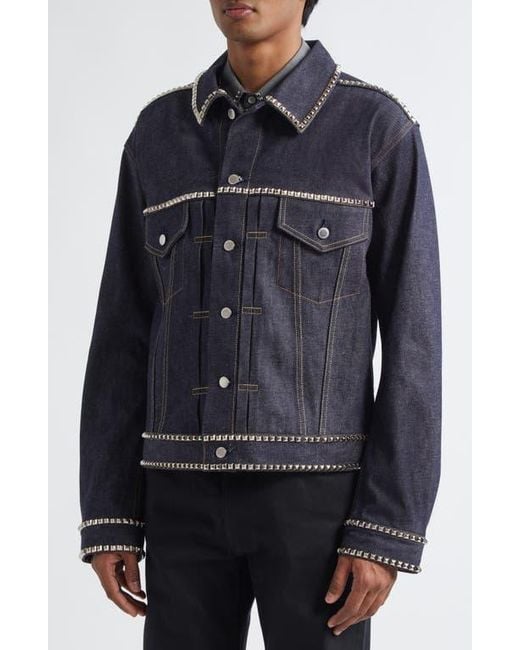 TAKAHIROMIYASHITA TheSoloist. Stud Embellished Denim Tracker