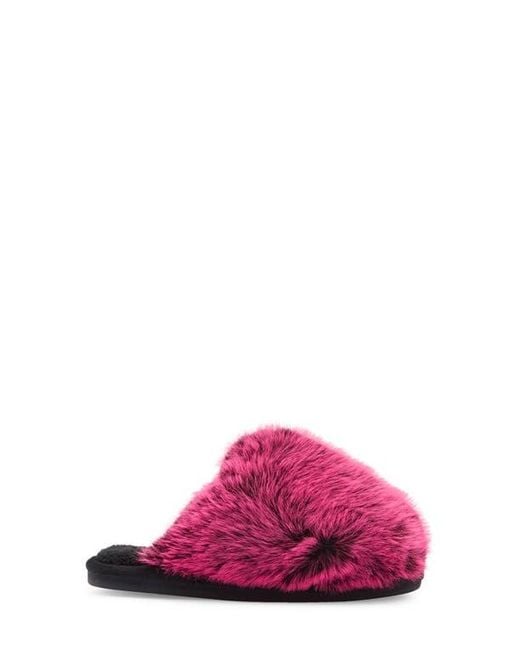 Steve Madden Pink Poof Faux Fur Slipper