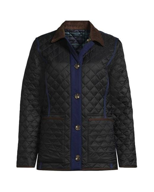 Lands' End Black Reversible Barn Quilted Jacket