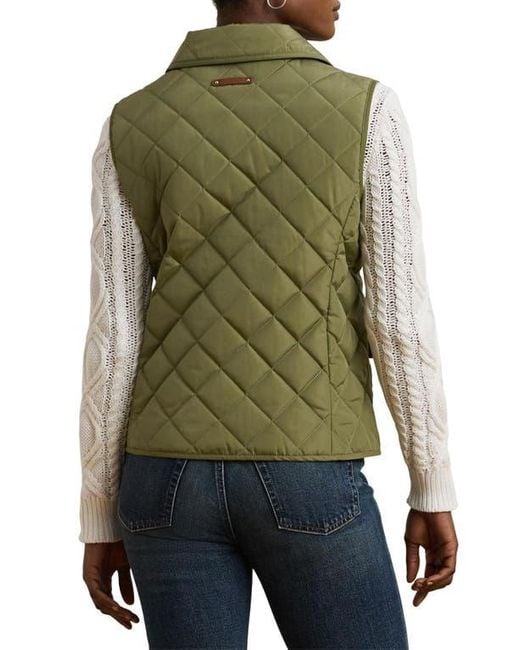 Ralph Lauren Green Crest Patch Quilted Vest