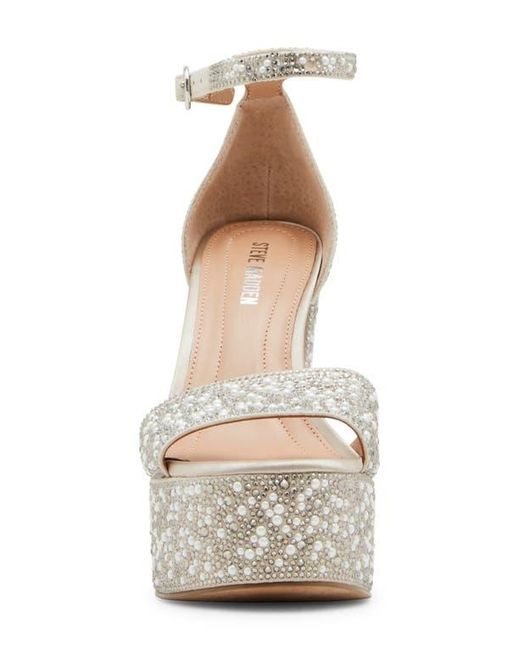 Steve Madden Glam Ankle Strap Platform Sandal in Metallic | Lyst